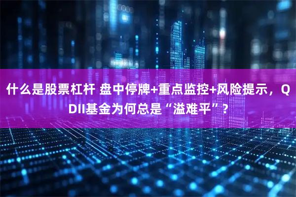 什么是股票杠杆 盘中停牌+重点监控+风险提示，QDII基金为何总是“溢难平”？
